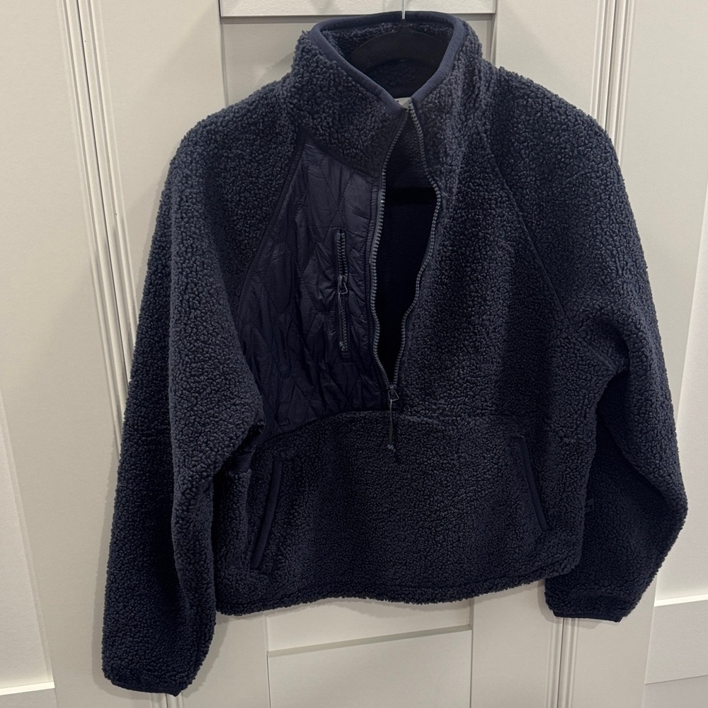 Cozy Navy Blue  Fleece Pullover